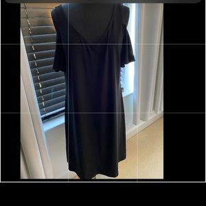 Black cold-shoulder dress